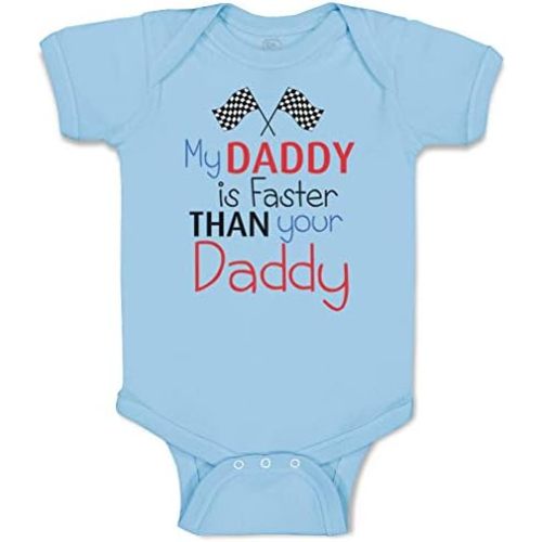 Custom Baby Bodysuit My Daddy is Faster Than Your Race Car Dad Father's Day