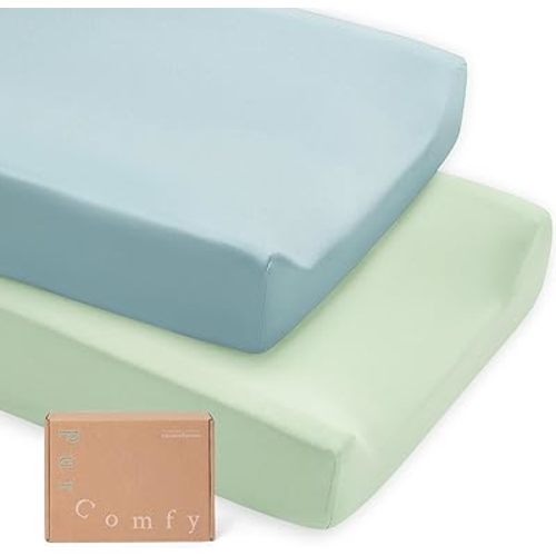 Supersoft Diaper Changing Pad Covers, 2-Pack Premium Bamboo Viscose Change Table Pad Covers for Baby Girls and Boys, Hypoallergenic Stretchy Changing Table Cover Sheets