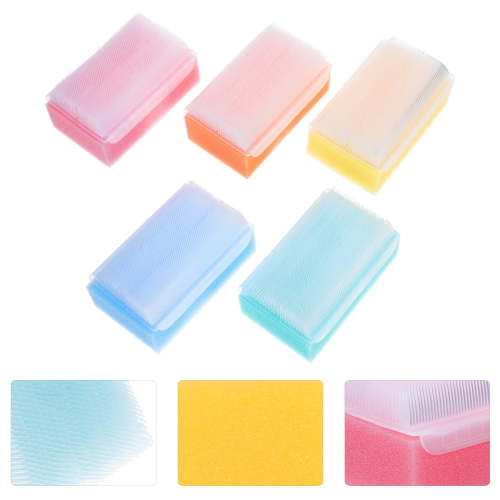 LEXSOMEO 5pcs Baby Hair Sponge Scrub Cradle Cap Brush Soft Sponge Scrubber Brush for Newborn Bath Scalp Cleaning Supplies