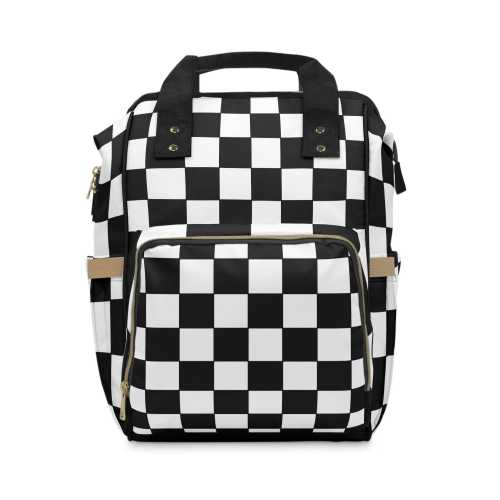 Goth Diaper Backpack, Checkered Bag, Multifunctional Travel Bag, Stylish Baby Gear, Alternative Diaper Bag, Unique Parenting Gift, Halloween
