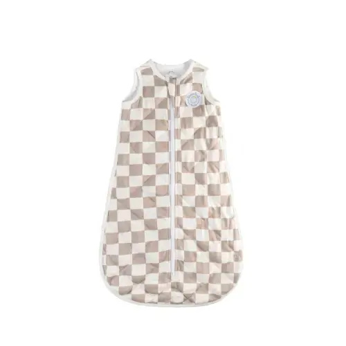 Dreamland Bamboo Classic Sleep Sack (Non-Weighted)- Oat Latte Checkerboard- 6-12 Month