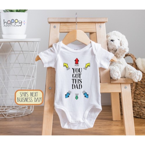 You Got This Dad , Dad Instructions , First Time Dad Gift, Cute Daddy Baby Announcement Gift, Funny Newborn Gifts for Dad, Onesie® - Etsy