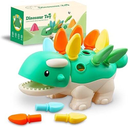 Toddler Dinosaur Montessori Toys for 1 2 3 4 Year Old Boy Girl Birthday Gift - Kids Educational Travel Outdoor Learning Sensory Toys for Toddlers 1-3 - 6 9 12 18 Month Old Baby Toys Toddler Activities