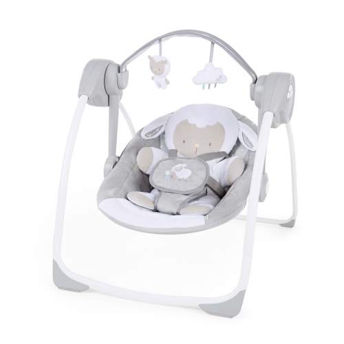 Ingenuity Comfort 2 Go Portable Travel Electric Baby Swing, Compact & Collapsible, Cuddle Lamb, Gray