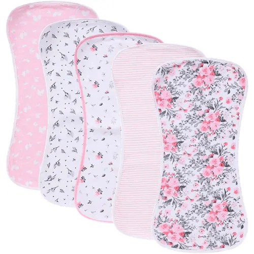 5 Pack Waterproof Baby Burp Cloths Extra Absorbent and Soft