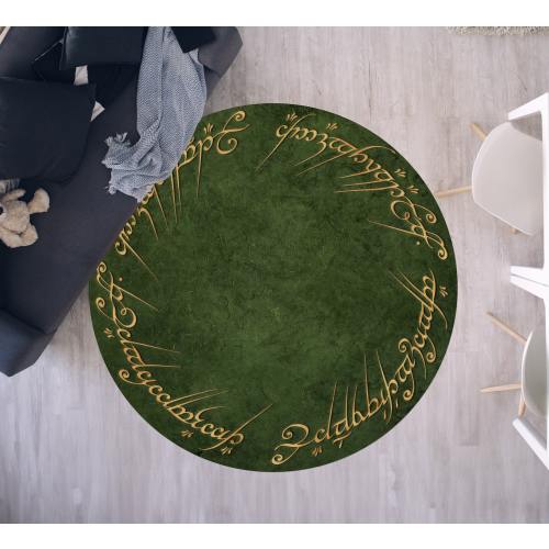 The Lord Of Ring Rug, Lord of Rug, Chenille Rug, LOTR Rug, Circle Lord Of The Rings, Personalized Gİft, The Lord of the Rings Round Rug