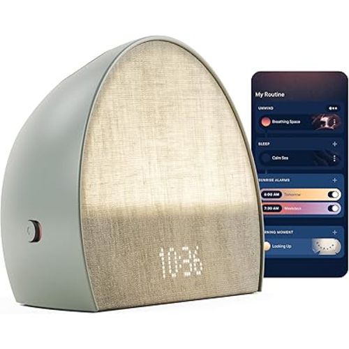 Hatch Restore 2 Sunrise Alarm Clock, Sound Machine, Smart Light (Slate) ー Your Smart Sleep Clock, White Noise, Customizable Sleep Routines for Adults, Unwind Gently, Dimmable Clock, Wake Up Energized