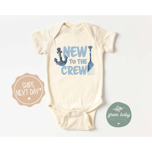 New To the Crew Anchor Onesie®, Baby Boating Onesie®, Anchor Onesie®, Fishing Onesie®, Nautical Baby Announcement Onesie®, Summer Onesie®