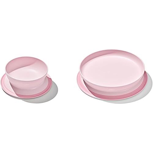 OXO Tot Stick and Stay Suction Bowl and Plate Set - Blossom (Includes 1 Bowl and 1 Plate)