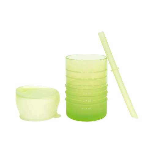 Silicone Straw Cup with Lid: Sage