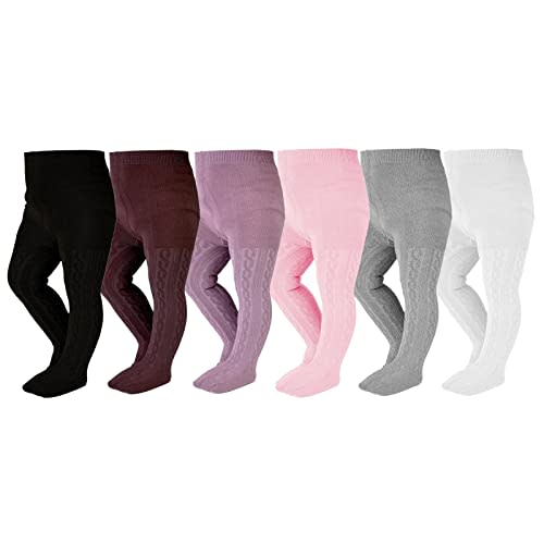 EPEIUS Baby Girl Tights Thick Cable Knit Leggings Stockings Cotton Pantyhose for Newborn Infant Toddler 3/4/5/6 Pack