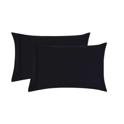 Mainstays Super Soft Brushed Microfiber Pillowcase Set, Rich Black, King, 2 Piece