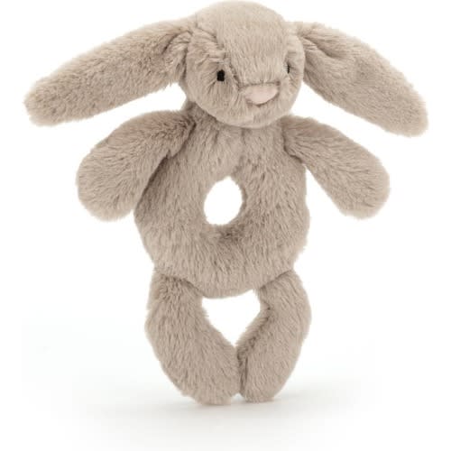 Jellycat Bashful Bunny Ring Rattle, Brown