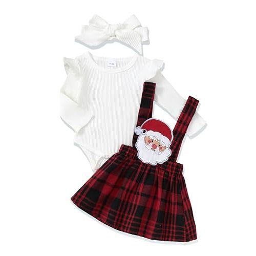 Newborn Infant Baby Girl Dress Clothes Winter Outfits Top Romper Overalls Dresses Suspender Skirt Set for Girls