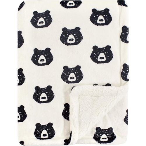 Yoga Sprout Mink Blanket with Sherpa Backing, Bear