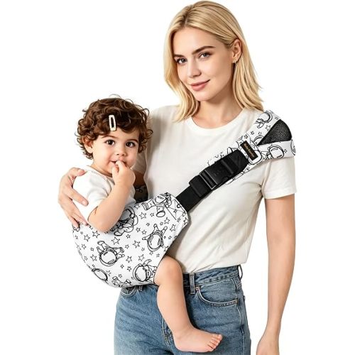 Baby Sling Carrier for Toddlers, Adjustable One-Shoulder Baby Carrier, Lightweight Breathable Baby Sling for Travel, Walking & Daily Use, Ergonomic Baby Holder,Hip Healthy Baby Sling Carrier