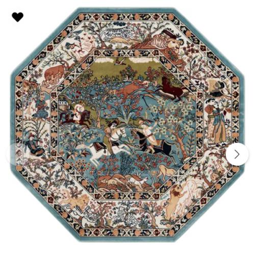 Blue 5' 3 x 5' 3 Nain Design Octagon Rug | Rugs.com