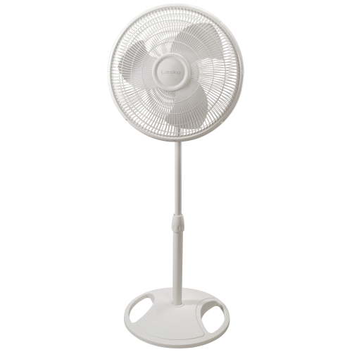Lasko 16" Oscillating 3-Speed Pedestal Fan, White, S16200