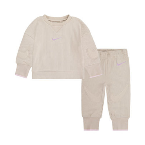 Baby Boys and Girls Ready, Set Crew Top and Pants, 2 Piece Set