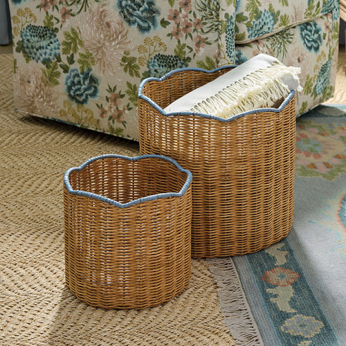 Lulu Woven Scalloped Baskets - Set of 2