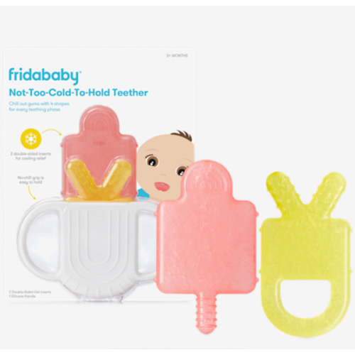 Frida Baby Silicone Teething Toys, 4-in-1 Teether for Babies & Infants, Teething Relief for 0-18 Months, Not-Too-Cold-to-Hold Baby Teether, BPA-Free