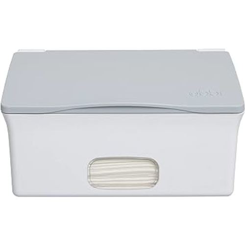Ubbi Baby Flushable Wipes Dispenser with Weighted Plate and Secure Seal, Nursery and Baby Registry Essential, Gray