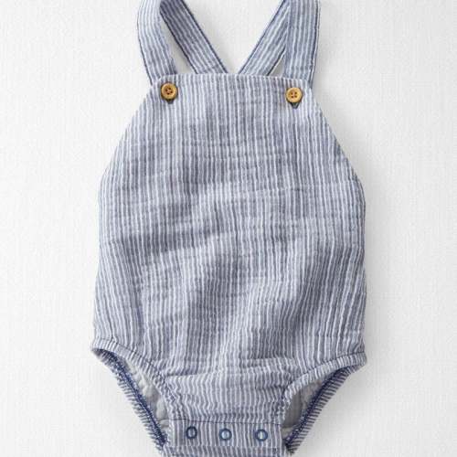 Coastal Blue Stripe Baby Organic Cotton Gauze Bubble | Carter’s Oshkosh Canada
