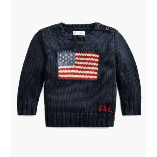 Ralph Lauren American Flag Cotton Crewneck Sweater 24 months