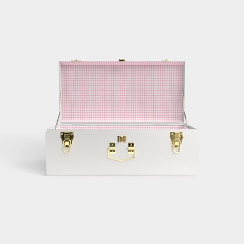 Petite Classic Trunk - White - Picnic in Pink / Embroidery