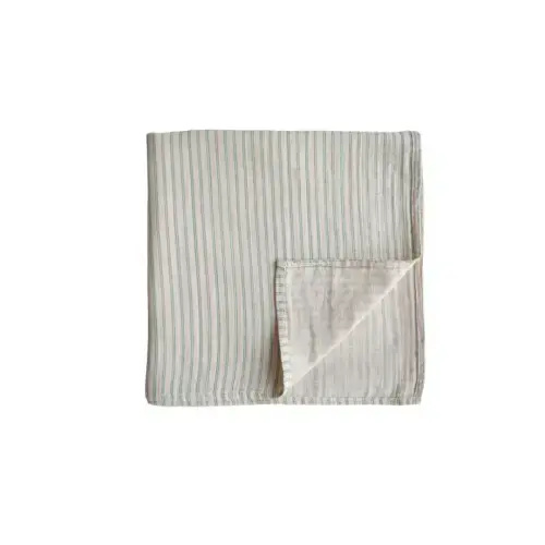 Sage Stripe Swaddle Blanket