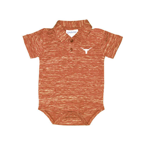 Texas Longhorns Baby Burnt Orange Space Dye Short Sleeve One Piece Polo