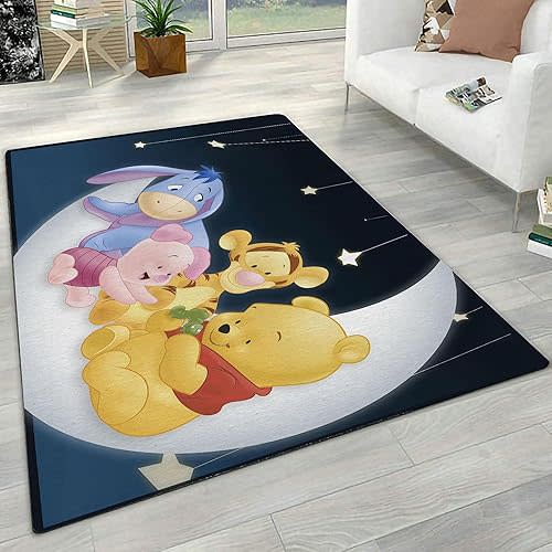 The Pooh Rug, Hundred Acre Wood Rug, Washable Rug, Living Room Rug, Rugs for Bedroom, Home Decor (XS: 2 * 3ft, Type 1)