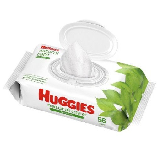 Huggies Natural Care Sensitive Baby Wipes, Unscented Flip-Top Pack - 56ct