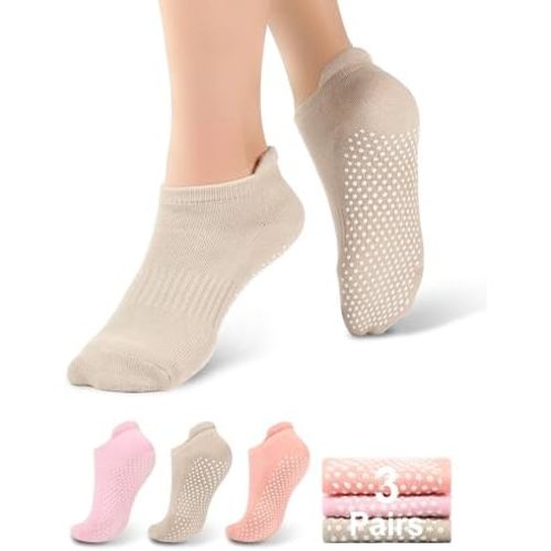 Pilates Grip Socks, Yoga Socks with Grip for Women Men, Non slip skid Socks for Barre Workout Hospital