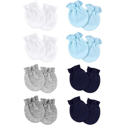 Newborn Baby Mittens No Scratch Cotton Elastic Wrist Gloves Infant Toddler Mittens for Baby Boy Girl 0-6 Months