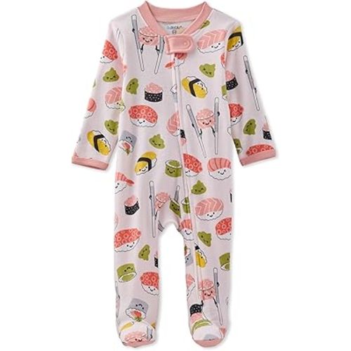 baby-girls Scout Sleep & Play 100% Organic Cotton Footed Zip Front Sleeper Pajamas for Baby Girls