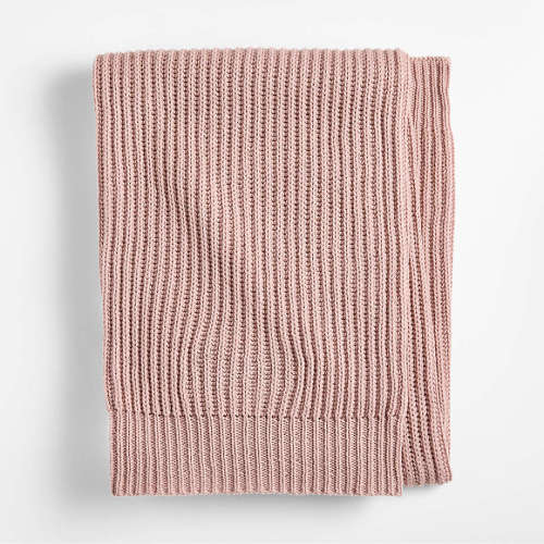 Rib Knit Twilight Taupe Organic Cotton Baby Stroller Blanket