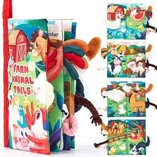 Baby Books 0-6 Months,Infant Tummy Time Toys High Contrast Sensory Baby Toys 6 to 12 Months Touch Feel Book Gift Christmas Stocking Stuffers for Boys Girls 0-3 Months Book Early Learning Stroller Toy