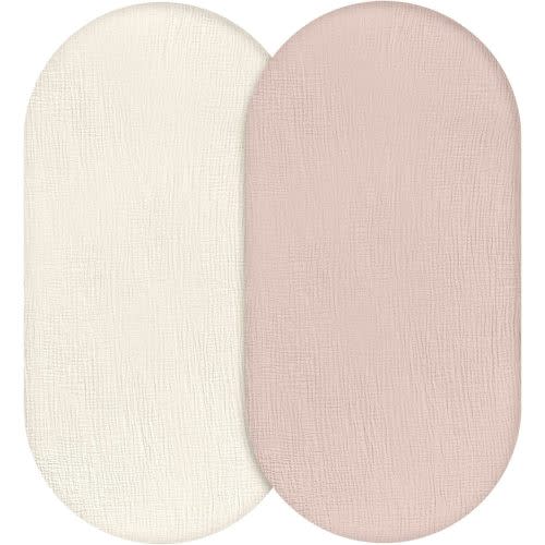 LYRICHOM BABY Muslin Bassinet Fitted Sheets