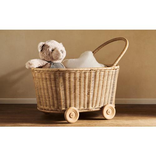 Rattan Toy Trolley with Wheels