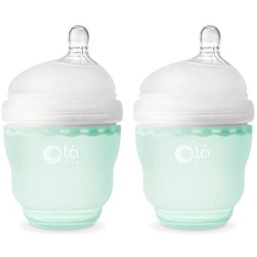 Olababy Gentle Bottle 2 Piece Mint Set, 4 Ounce