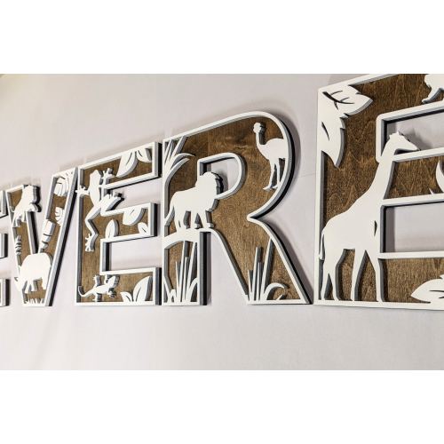 Personalized Nursery Letters, Animal Name Sign, Safari Themed Letters, Kid's Nursery Decor