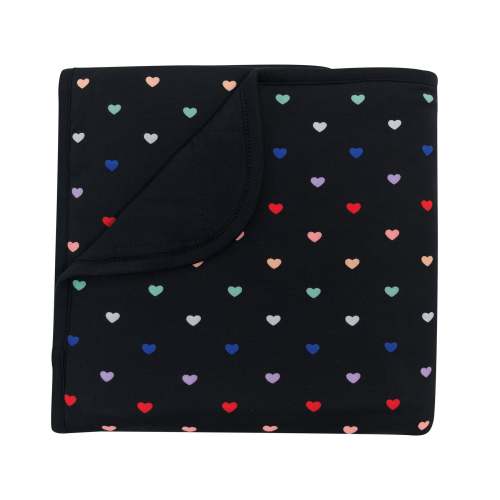 Baby Blanket in Midnight Rainbow Heart