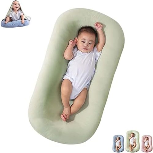 Baby Lounger, Baby Lounger Pillow for Newborn, Infant Lounger for Baby Rest and Activity (Green)