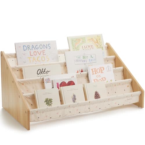 Decorative Bookshelf for Kids - Beautiful Shelf to Display All Books of Your Little One - The Perfect Nursery Organizer for Your Baby Girl or Boy´s Montessori Bedroom or Toddler Play Room Decor