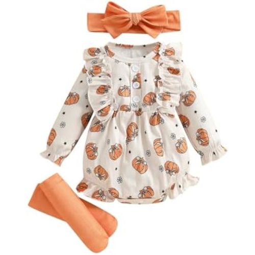 My First Christmas Baby Girl Outfit Newborn Santa Bow Ruffle Onesie Infant Long Sleeve Romper Fall Winter Clothes
