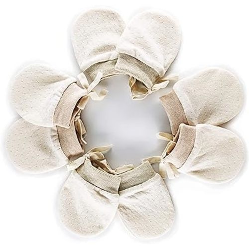 Organic Cotton Infant No Scratch Mittens Newborn for Baby Mittens 0-6 Months
