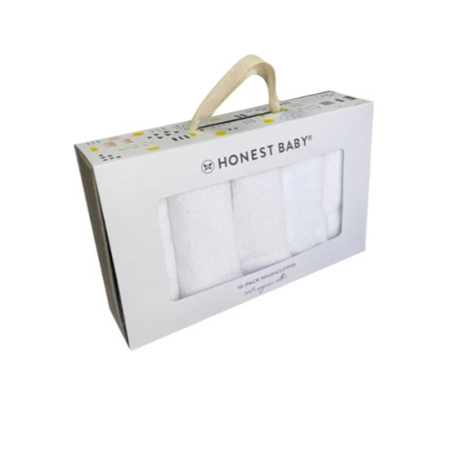 Honest Baby Clothing 10-Pack Organic Cotton Baby Terry Wash Cloths - White, Os