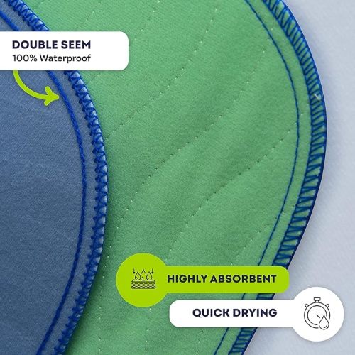 IMPROVIA® Washable Underpads, 18" x 24" (Pack of 3) - Heavy Absorbency Reusable Incontinence Pads for Kids, Adults, Elderly, and Pets - Waterproof Protective Pad for Bed, Couch, Sofa, Furniture, Floor - 3 Pack - 18x24