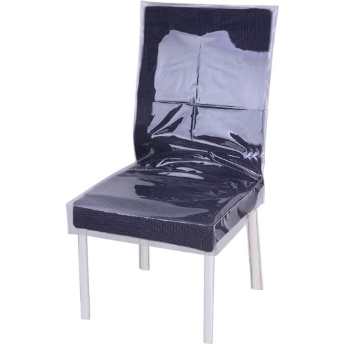 Dinning Chair PVC Plastic Covers-Heavy Duty Clear Slipcovers Seat Protectors Waterproof Covers 20.5inch W x 19.3inch D(Clear, 4)